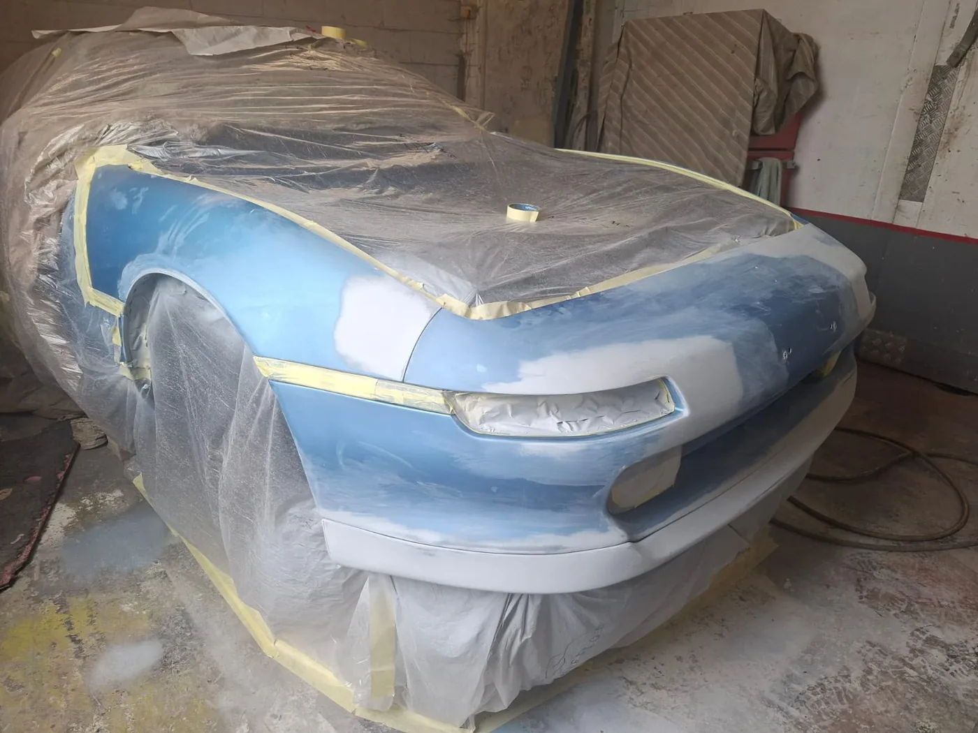 Front end masked up in the unit mid respray